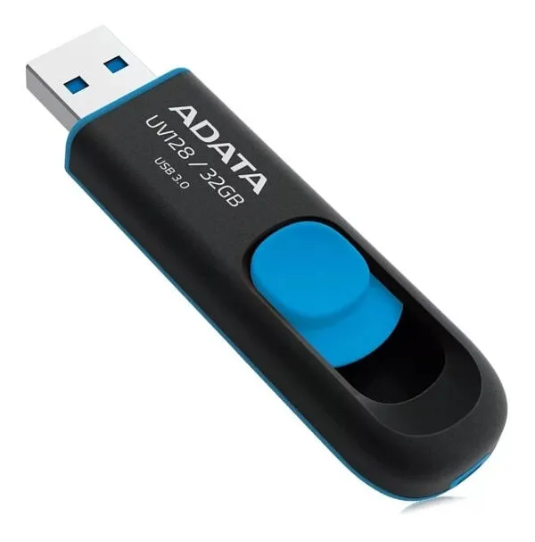 [061298] [AUV128-32G-RBE] Adata - Memoria Pendrive USB DashDrive UV128 32GB USB 3.2 [Negro/Azul]