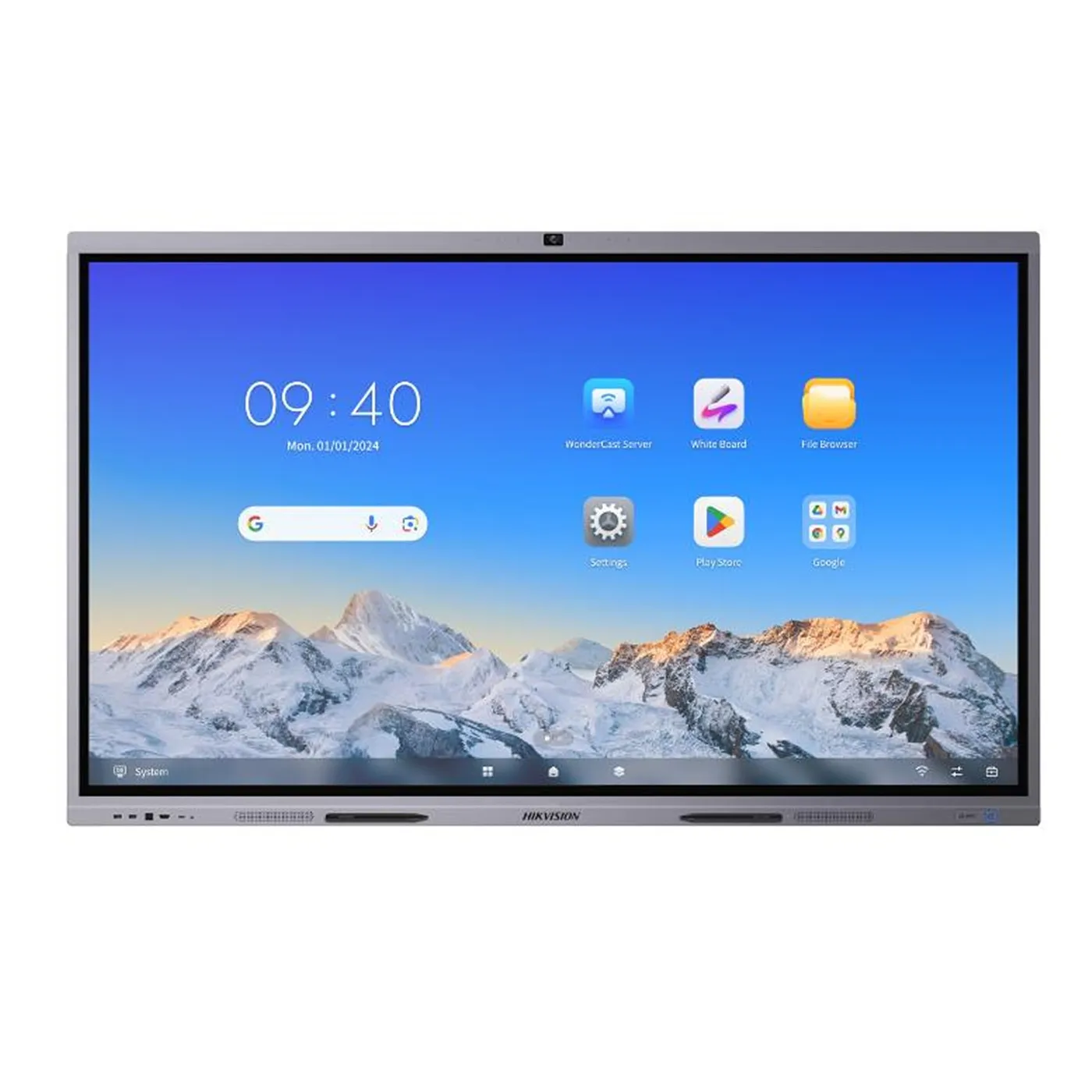 [061304] [DS-D5C75RB/B(EDLA)] Hikvision - Pantalla Interactiva Tactil Ultra HD 4K 3840 × 2160 de 75" con Cámara y Microfono [Incluye Base de Pared]