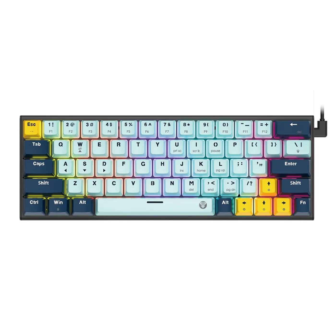 [061355] [MK874V2-SKB(RD)] Fantech -Teclado Atom 63 Alambrico SW Rojo [Azul Sky]
