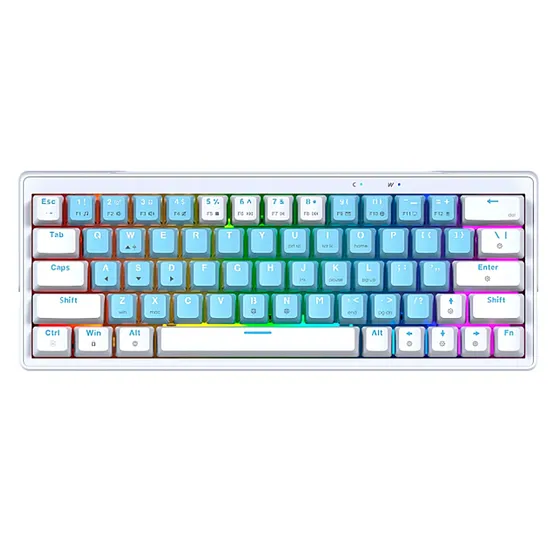 [061582] [MK611-WHBL(RS)] Fantech - Teclado Atom X63 Cableado SW Rosie [Ame Blanco]
