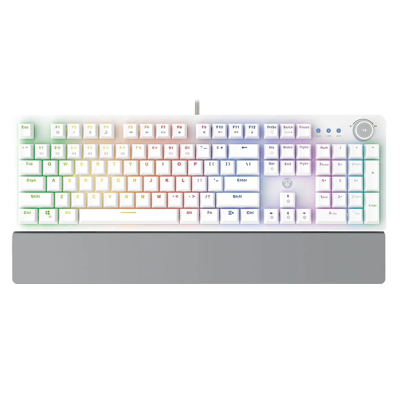 [061595] [MK853V2-WH(RD)] Fantech -Teclado Max Power Cableado SW Rojo [Blanco]