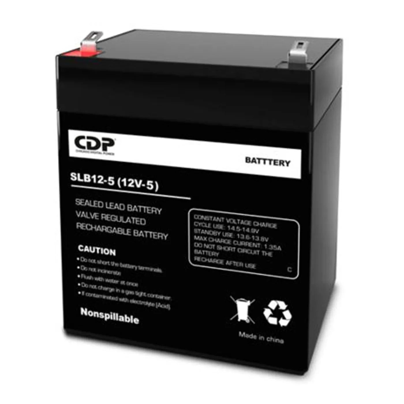 [061609] [SLB12-5] CDP - Bateria Plomo-Ácido Sellada 12V 5Ah