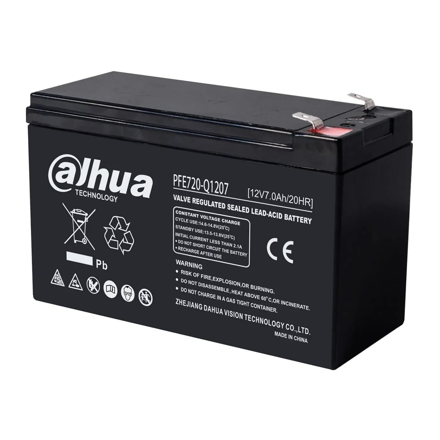 [061655] [DH-PFE720-Q1207] Dahua - Batería Sellada Recargable 12V 7Ah AGM Libre de Mantenimiento
