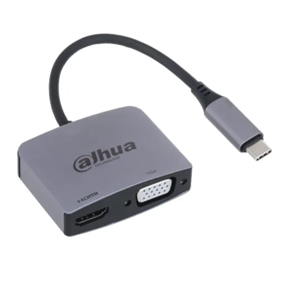 [061659] [DH-TC32] Dahua - Adaptador Convertidor USB 3.1 Tipo C a HDMI + VGA Conexión Plug and Play Carcasa Metálica