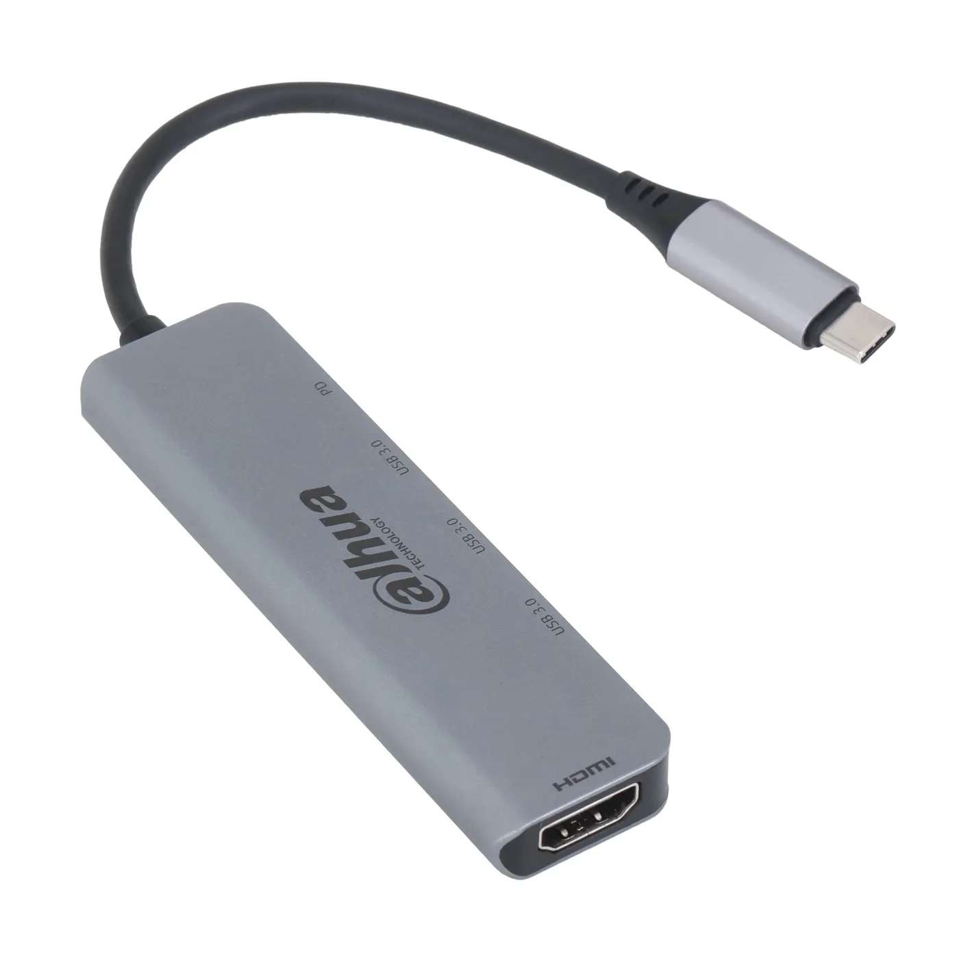 [061660] [DH-TC35] Dahua - Estación de Acoplamiento (5 en 1) USB 3.1 Tipo C a HDMI + USB 3.0 + PD Admite 3 puertos USB 3.0 Conexión Plug and Play Carcasa Metálica