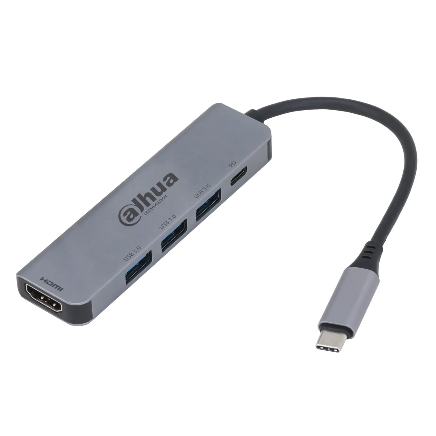 [061660] [DH-TC35] Dahua - Estación de Acoplamiento (5 en 1) USB 3.1 Tipo C a HDMI + USB 3.0 + PD Admite 3 puertos USB 3.0 Conexión Plug and Play Carcasa Metálica