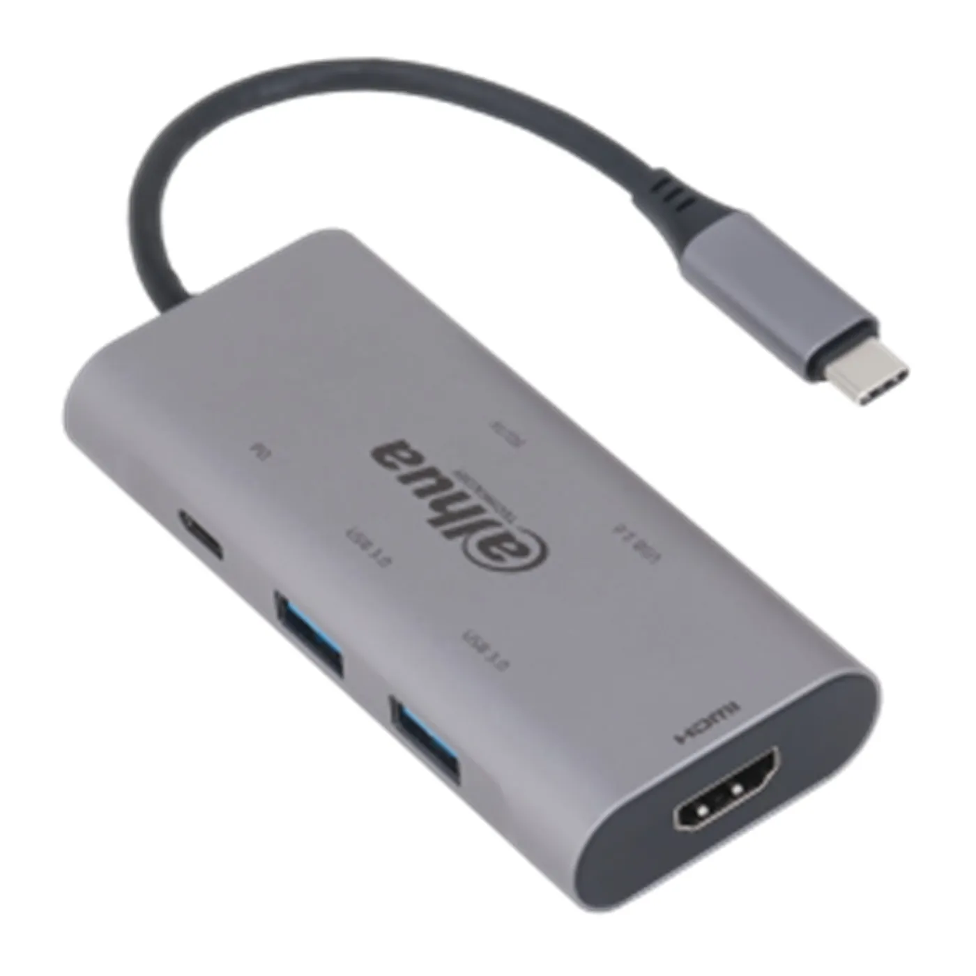 [061661] [DH-TC37] Dahua - Estación de Acoplamiento (7 en 1) USB 3.1 Tipo C a USB 3.0 + HDMI + SD/TF + PD Admite 3 puertos USB 3.0 Conexión Plug and Play Carcasa Metálica