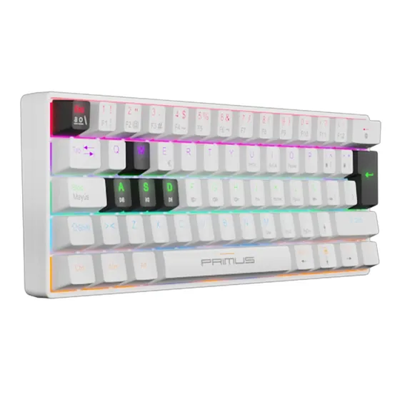 [061529] [PKS-060WS] Primus - Teclado Ballista61T Alambrico Mecanico Con Iluminación SW Rojo [Español] [Blanco]
