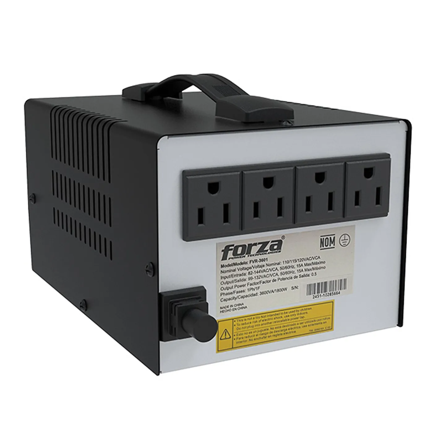 [061696] [FVR-3601] Forza - Regulador Automático de Voltaje 115V 3600VA/1800W [4] x NEMA 5-15R