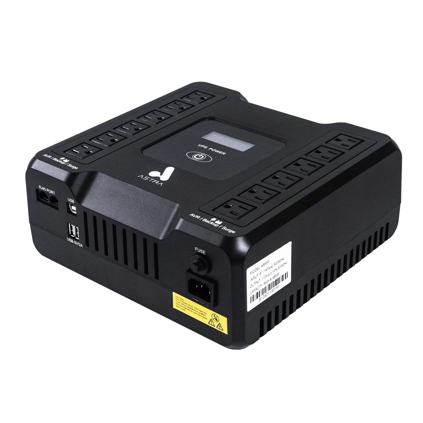 [061709] [AR850] Astra - UPS 850Va/480W 110V 12 Nemas 50-60Hz con Puerto USB & RJ45 Panel LCD