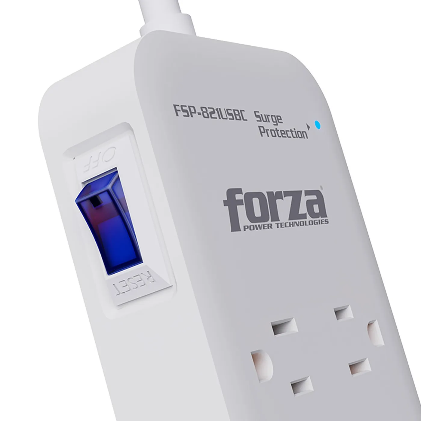 [061798] [FSP-821USBC] Forza: Protector Contra Sobretensiones 1625W/2450J 8 Tomas 2 USB-A 1 USB-C 110V/220V