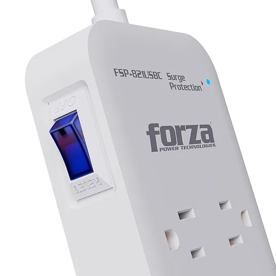 [061798] [FSP-821USBC] Forza: Protector Contra Sobretensiones 1625W/2450J 8 Tomas 2 USB-A 1 USB-C 110V/220V