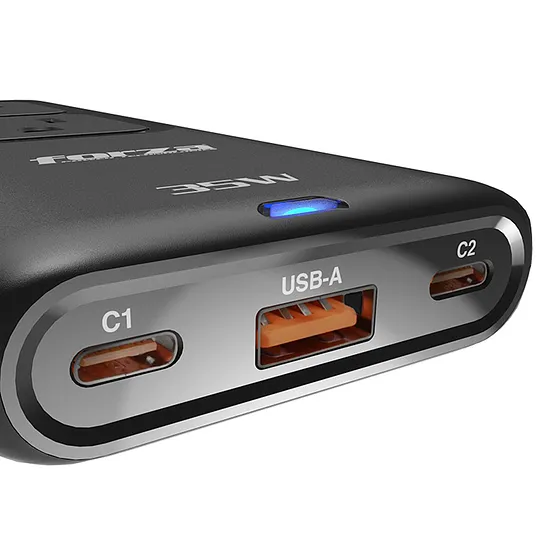 [061800] [PS-235USBC] Forza: Regleta con Cargador Rápido 35W 2 NEMA 110V/220V USB-C con Indicador LED