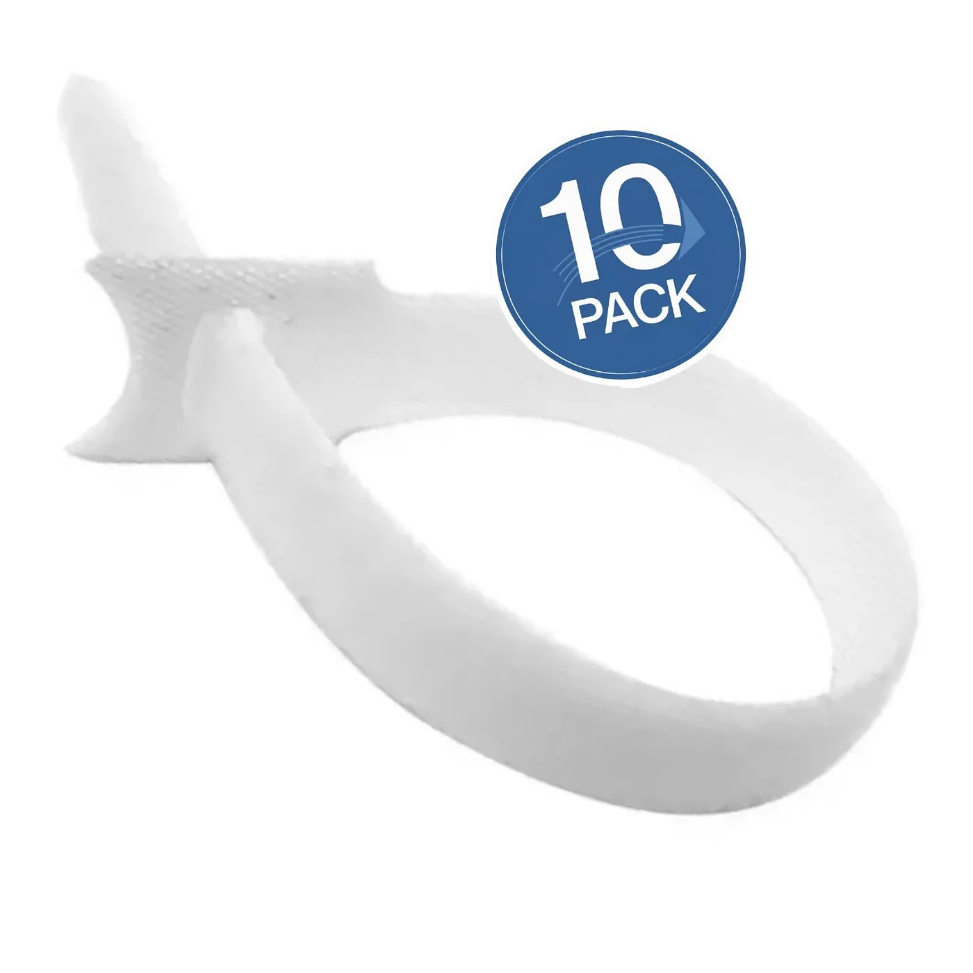 [070020] [WP-CINTAV-W12X20-10UND] Wireplus - Cinta Velcro Blanco 20cm [10 Unidades]