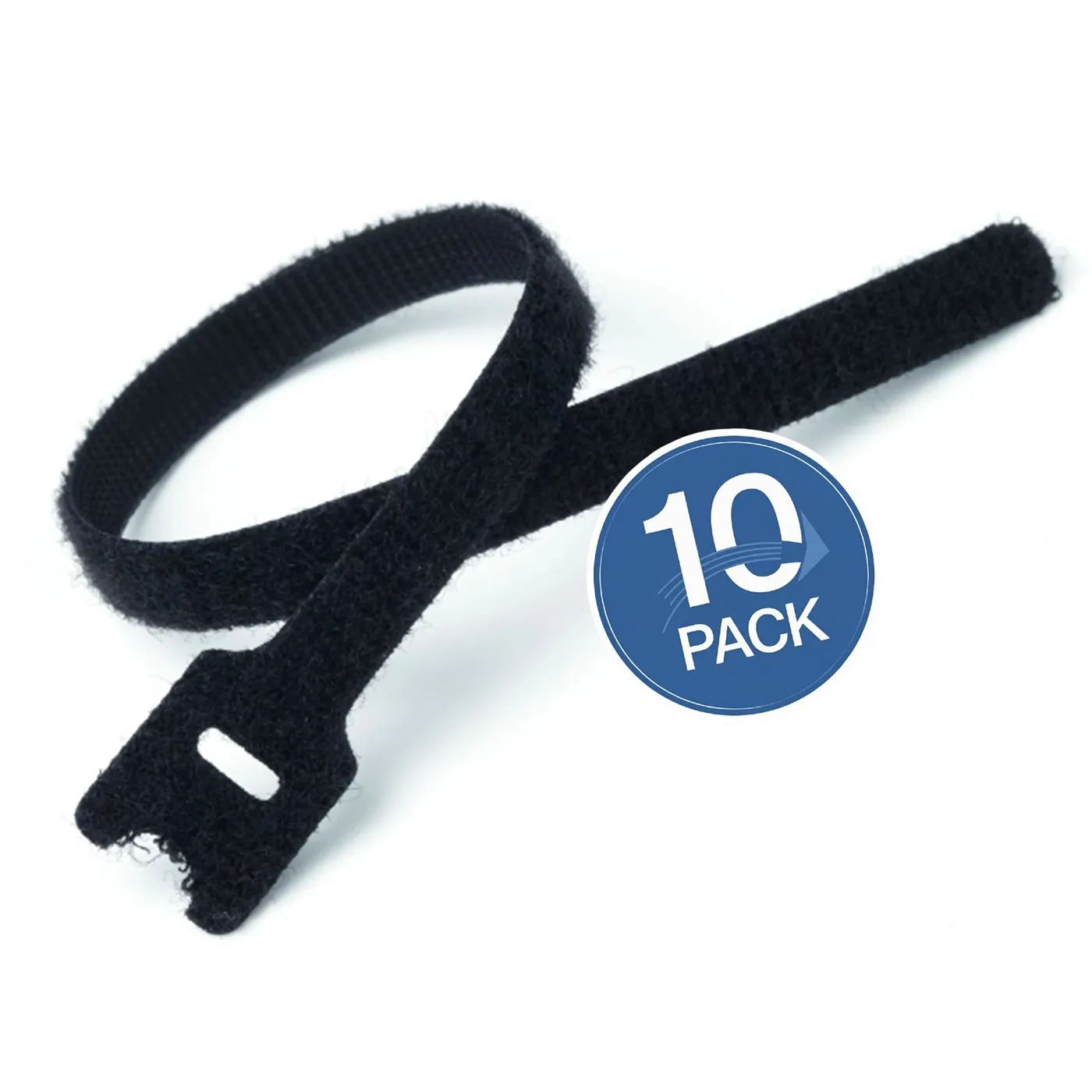 [070024] [WP-CINTAV-B12X20-10UND] Wireplus - Cinta Velcro Negra 20cm [10 Unidades]