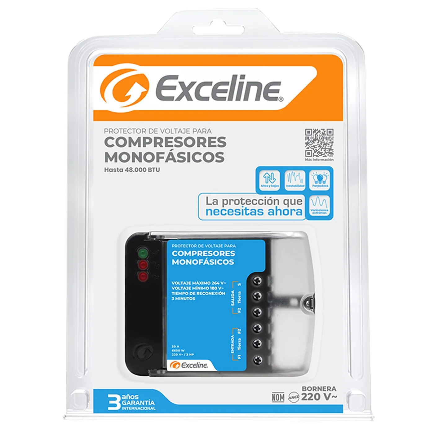 [070065] [GSM-RF220B/3] Exceline - Protector Compresores Monafasicos 220V [Bornera]