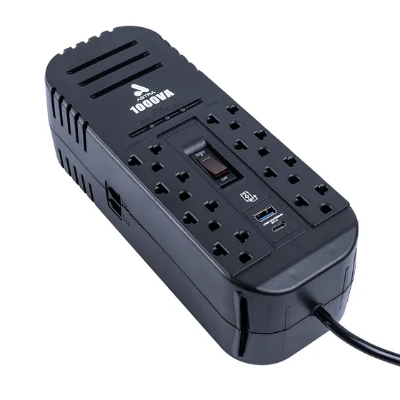 [061755] [ASRV1000VA] Astra - Regulador Automático de Voltaje 120V 1000VA/500W [8] x Tomas y USB-A/USB-C