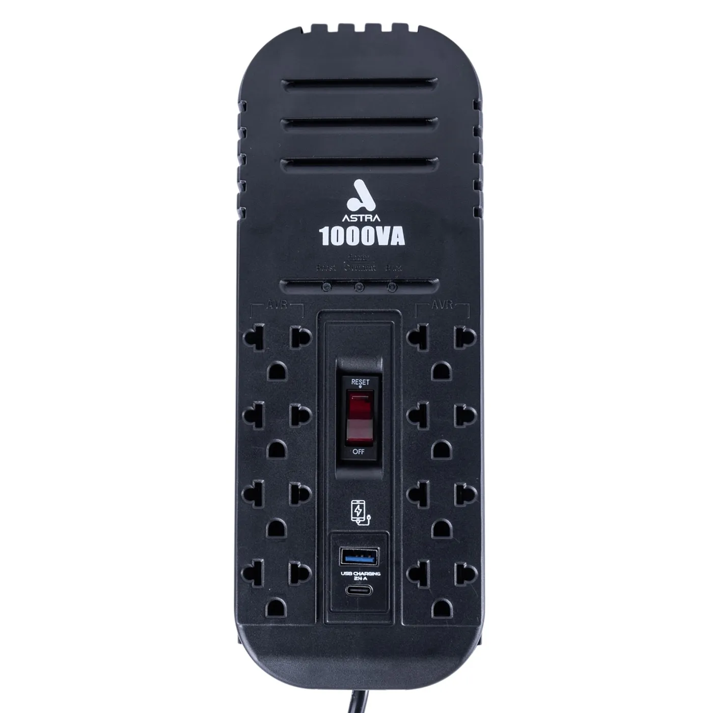 [061755] [ASRV1000VA] Astra - Regulador Automático de Voltaje 120V 1000VA/500W [8] x Tomas y USB-A/USB-C