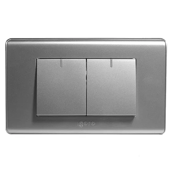 [070586] [A2022-S] Igoto - Interruptor Doble Pequeño Serie A [Plata]
