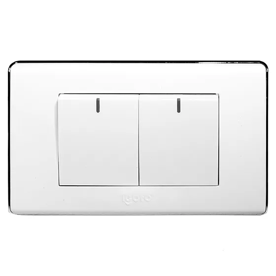 [070596] [A6022] Igoto - Interruptor Doble Pequeño Serie A [Blanco]