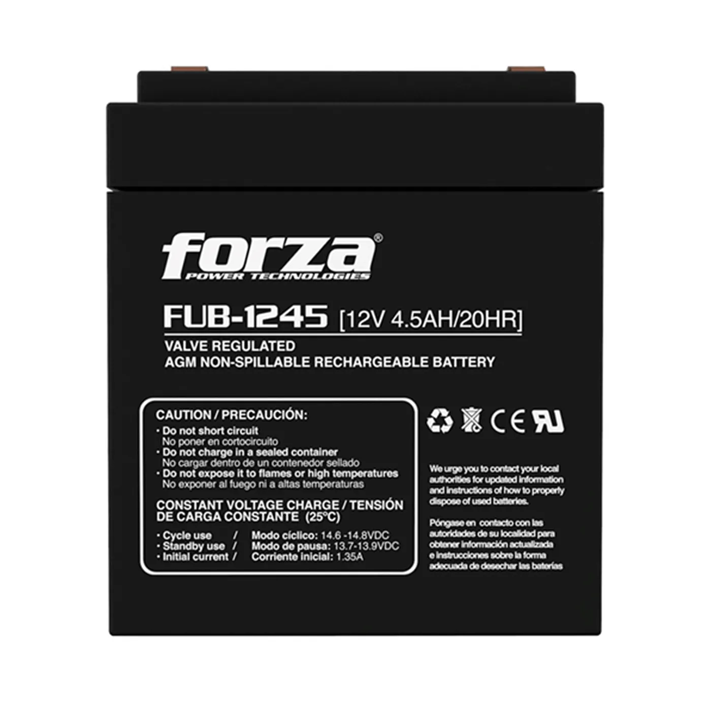 [070705] [FUB-1245] Forza - Bateria Sellada 12V 4.5Ah