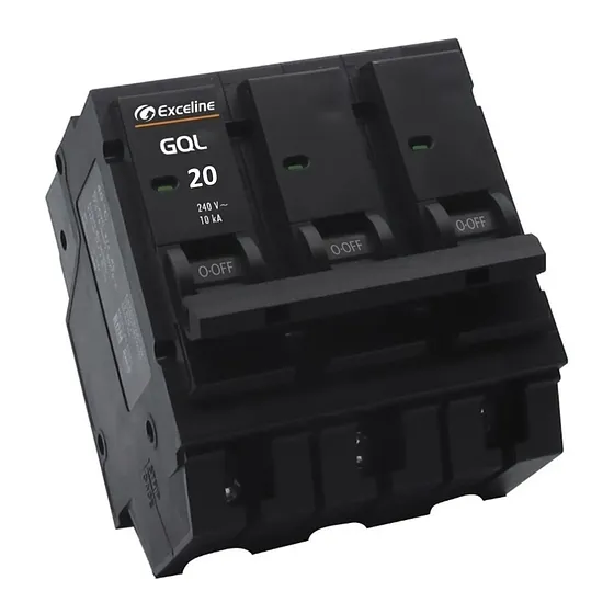 [070537] [GQL-20A-3] Exceline - Breaker Enchufable GQL TermoMagnetico 20Amp [3 polos]