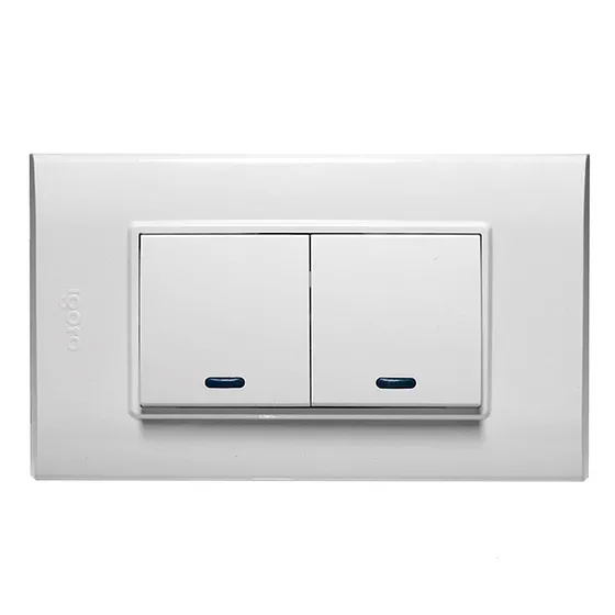 [070548] [B514-W] Igoto - Interruptor Doble Largo Serie B [Blanco]