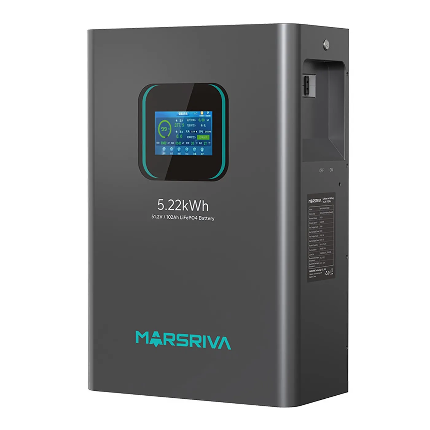 [070819] [MR-LFP48-100-WMD] Marsriva - Bateria de litio LiFePO4 de [51.2V/102AH, 5.22KWH]