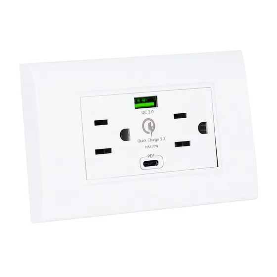 [070831] [B105/2U-C-W] Igoto - Toma Corriente con Tierra + USB y Tipo C Serie B [Blanco]