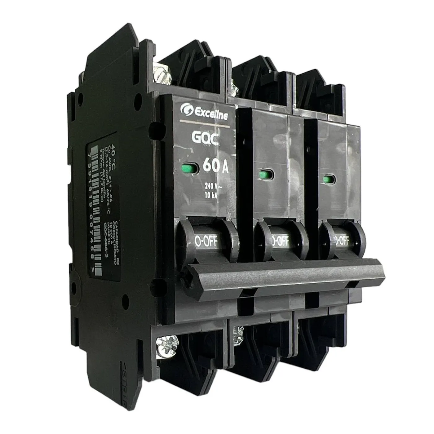 [070735] [GQC-60A-3] Exceline - Breaker Superficial GQC TermoMagnetico 60Amp [3 polos]