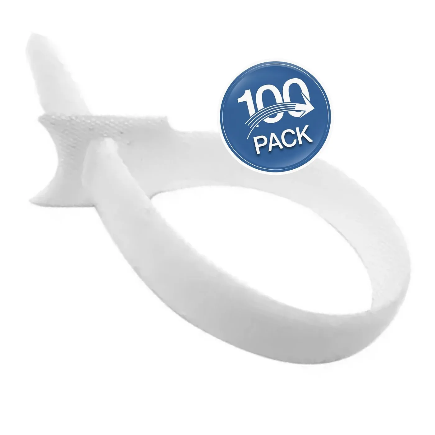 [070751] [WP-CINTAV-W12X20-100UND] Wireplus - Cinta Velcro Blanco 20cm [100 Unidades]