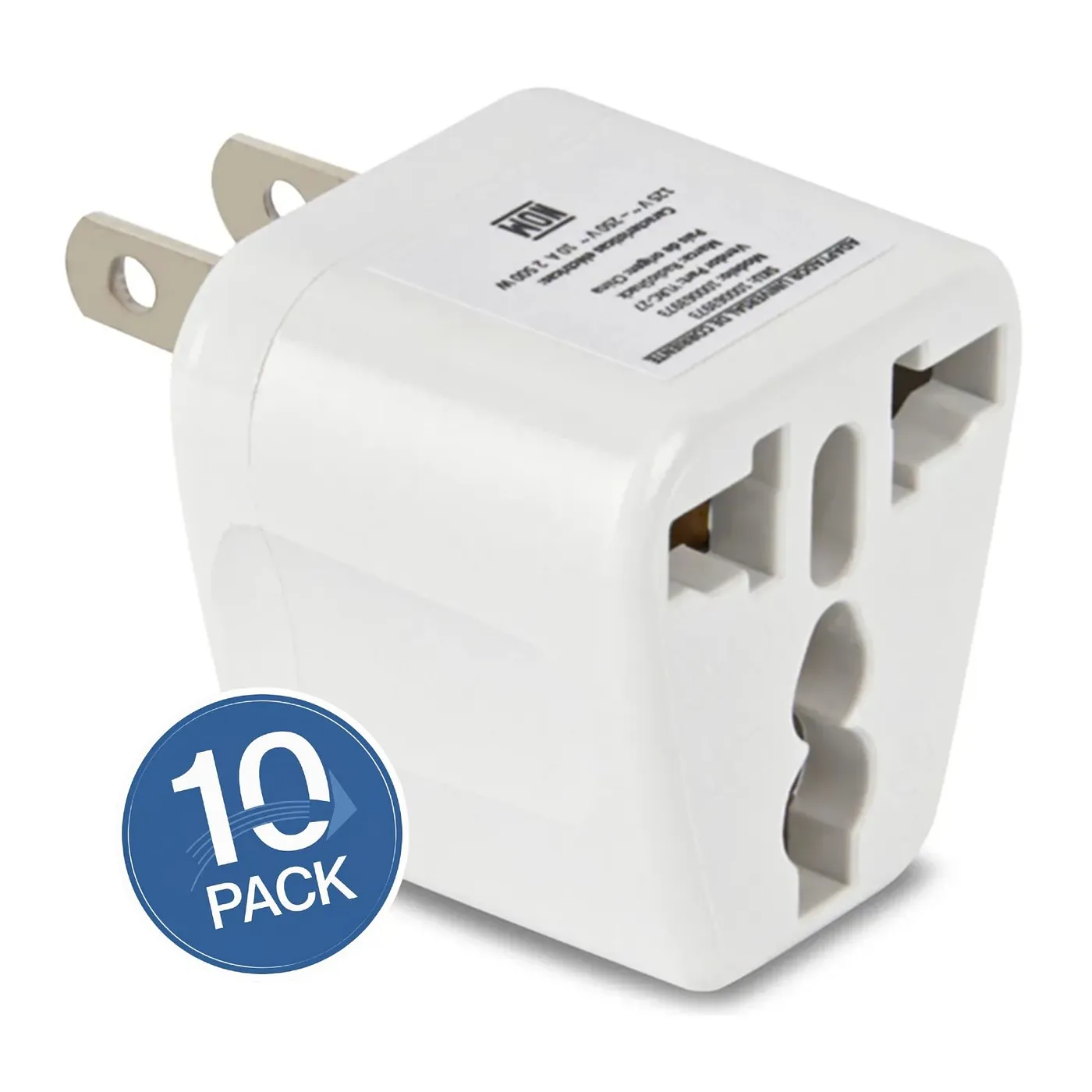 [080115] [ADA034-10] Adaptador Europeo a Americano 3 Pin [10 Unidades]