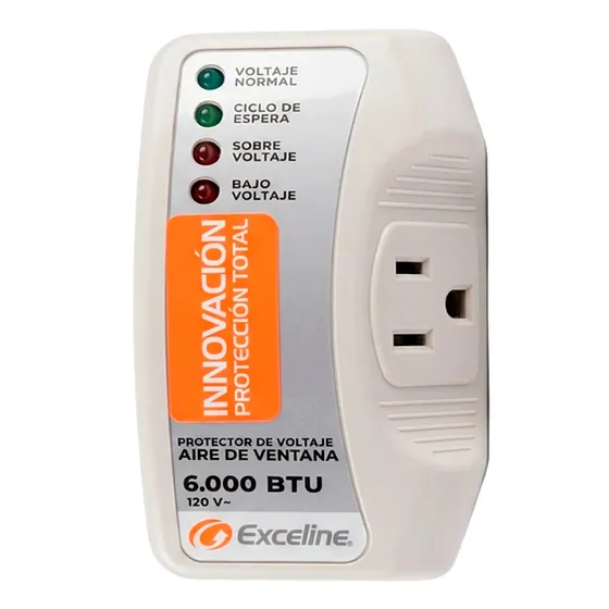 [070920] [GSM-AV06] - Exceline - Protector de Voltaje para Aire Acondicionado de Ventana hasta 6000 BTU 120V 1 Toma