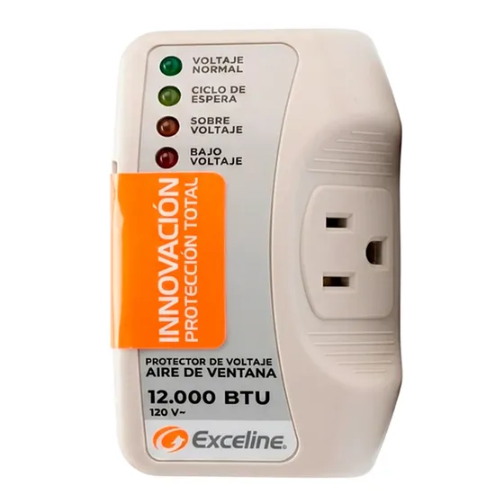 [070921] [GSM-AV12] - Exceline - Protector de Voltaje para Aire Acondicionado de Ventana hasta 12000 BTU 120V 1 Toma