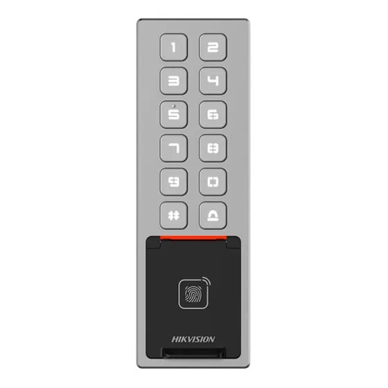 [090174] [DS-K1T805MBFWX] Hikvision - Terminal de Control de Acceso Tarjeta M1 Card, Huella Digital, PIN y Bluetooth
