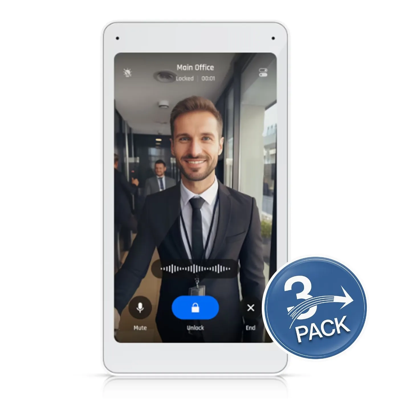[090264] [UA-Intercom-Viewer-3] Ubiquiti - UniFi Intercom Viewer Monitor que se Vincula a UA-INTERCOM Pantalla Táctil de 5" POE Montaje en Pared [3 Unidades]