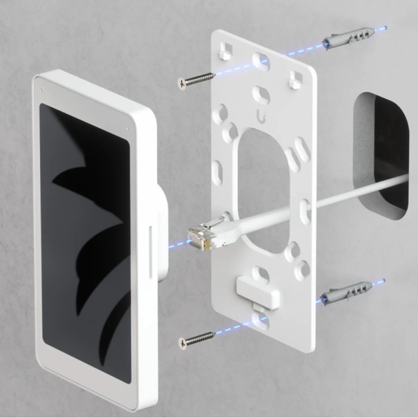 [090264] [UA-Intercom-Viewer-3] Ubiquiti - UniFi Intercom Viewer Monitor que se Vincula a UA-INTERCOM Pantalla Táctil de 5" POE Montaje en Pared [3 Unidades]