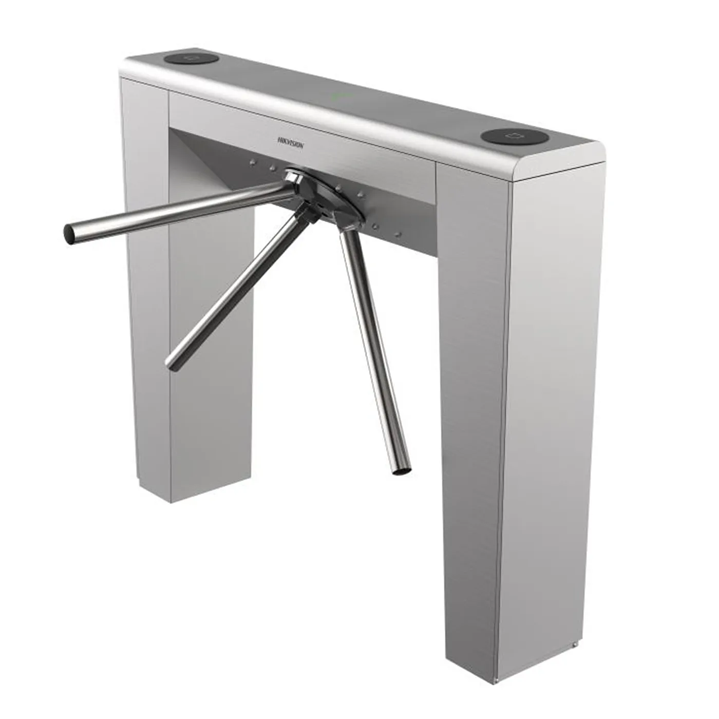 [090272] [DS-K3G301LX-R/Pg-Dm55(O-STD)] Hikvision - Torniquete Trípode Bidireccional de Acero Inoxidable 2 Millones de Ciclos MCBF Interior y Exterior Protegido Tipo Puente