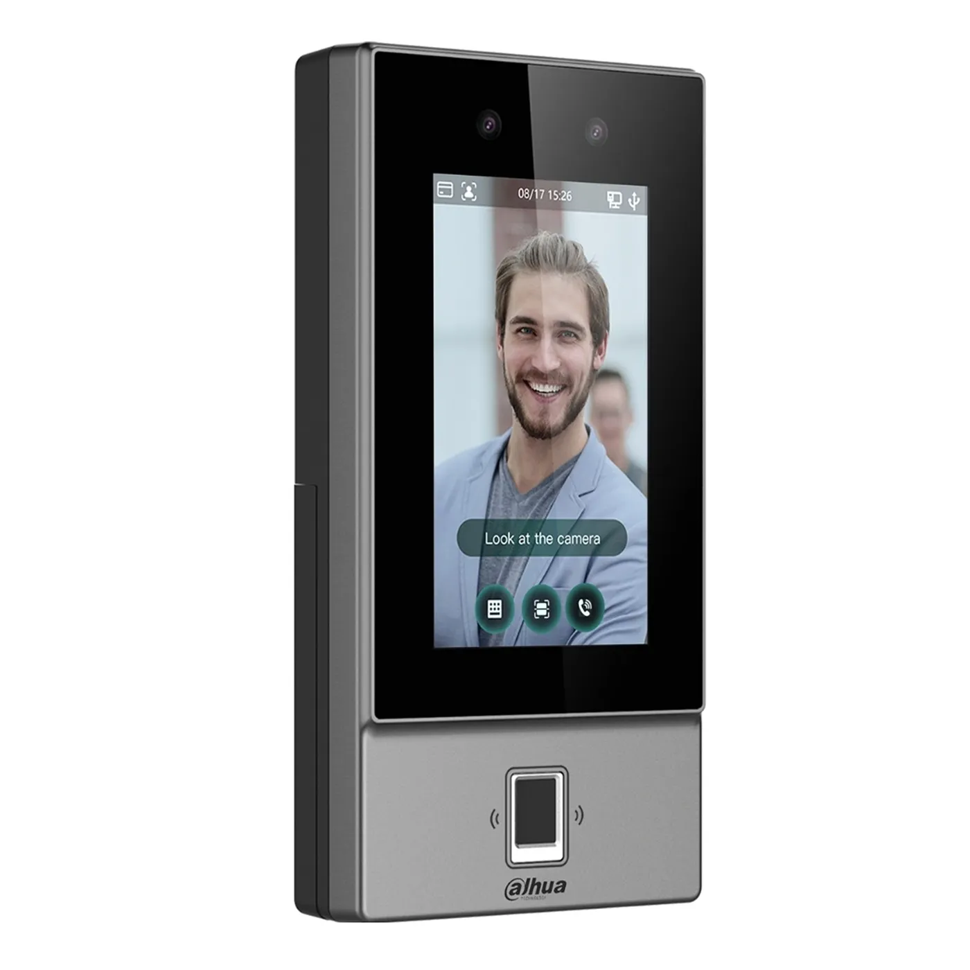 [090323] [DHI-ASI6214S-PW] Dahua - Control de Acceso con Pantalla Táctil de 4.3" y Reconocimiento Facial (6.000 Usuarios 6.000 Rostros 10.000 Tarjetas IC Mifare 6.000 Claves 6 Huellas 300.000 Registros) Puerto PoE Comunicación TCP/IP y Wi-Fi para Interior