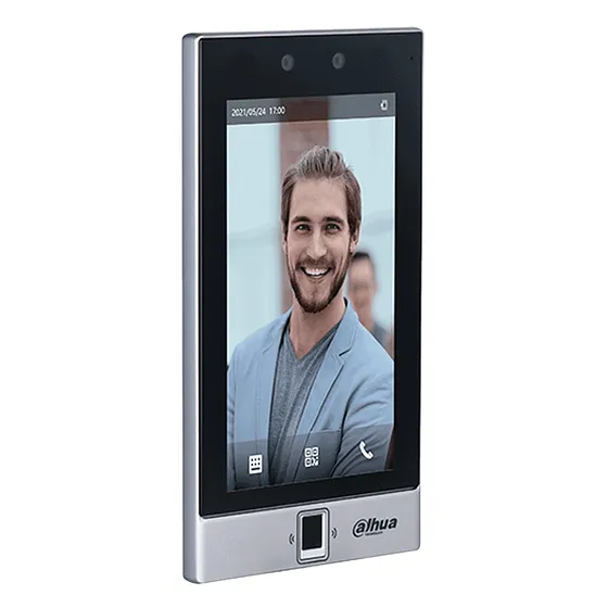 [090486] [DHI-ASI7214S-W] Dahua - Control de Acceso con Pantalla de 7" y Reconocimiento Facial Cámara [2Mp] (50.000 Usuarios 50.000 Rostros 100.000 Tarjetas IC Mifare 50.000 Claves 10.000 Huellas) TCP/IP y Wi-Fi P2P y DHCP para Interiores [Serie FACT]