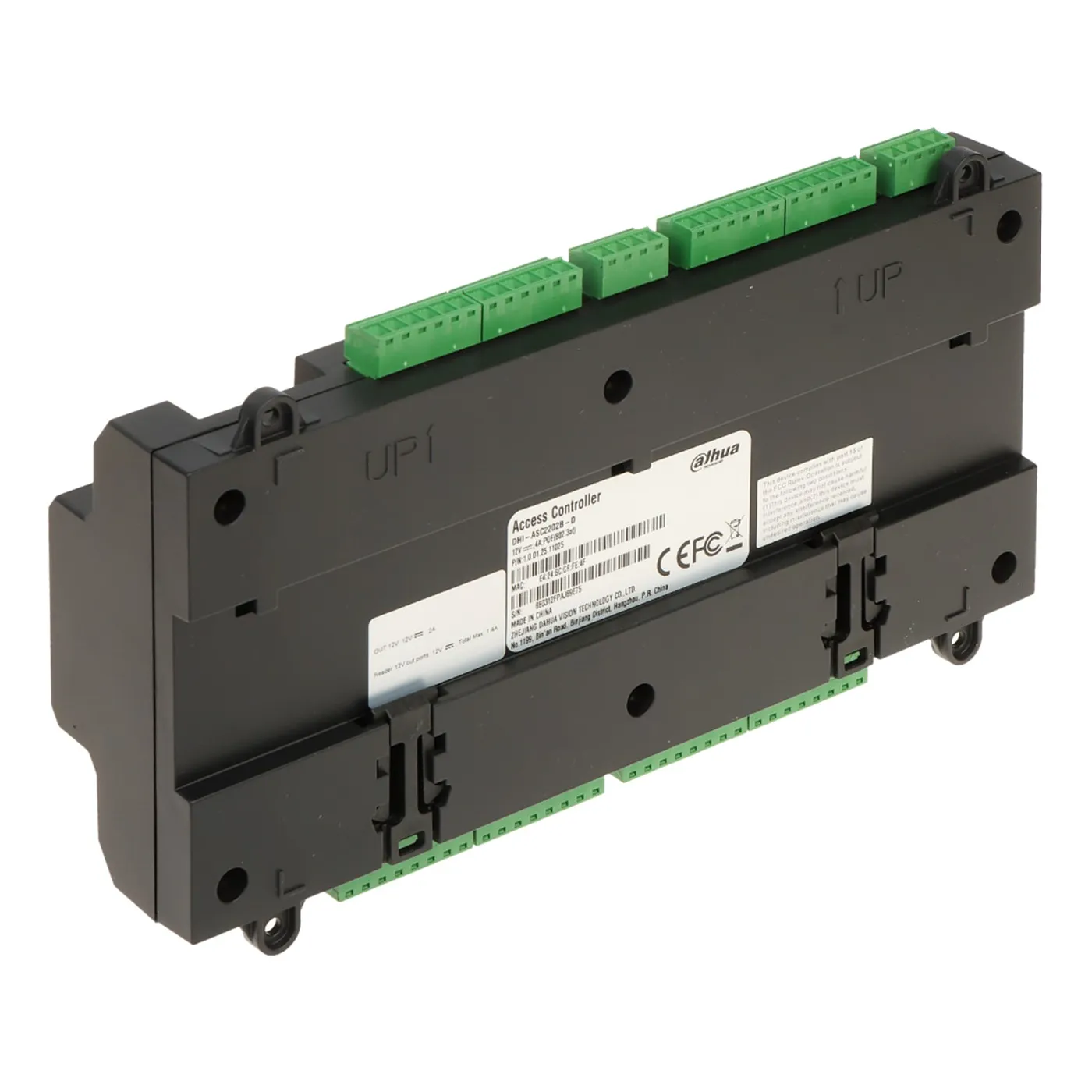 [090499] [DHI-ASC2202B-D] Dahua - Panel de Control de Acceso de 2 Puertas y 4 Lectoras (Admite 100.000 Usuarios 3.000 huellas 100.000 Tarjetas y 500.000 registros) Con Interlock Anti-passback Desbloqueo Remoto TCP/IP RS-485 y Wiegand PoE para Interiores