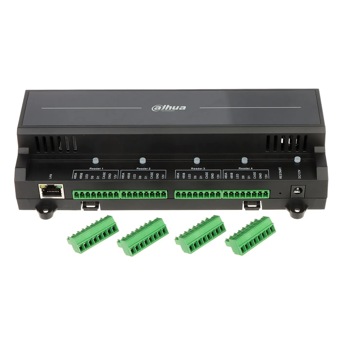 [090499] [DHI-ASC2202B-D] Dahua - Panel de Control de Acceso de 2 Puertas y 4 Lectoras (Admite 100.000 Usuarios 3.000 huellas 100.000 Tarjetas y 500.000 registros) Con Interlock Anti-passback Desbloqueo Remoto TCP/IP RS-485 y Wiegand PoE para Interiores