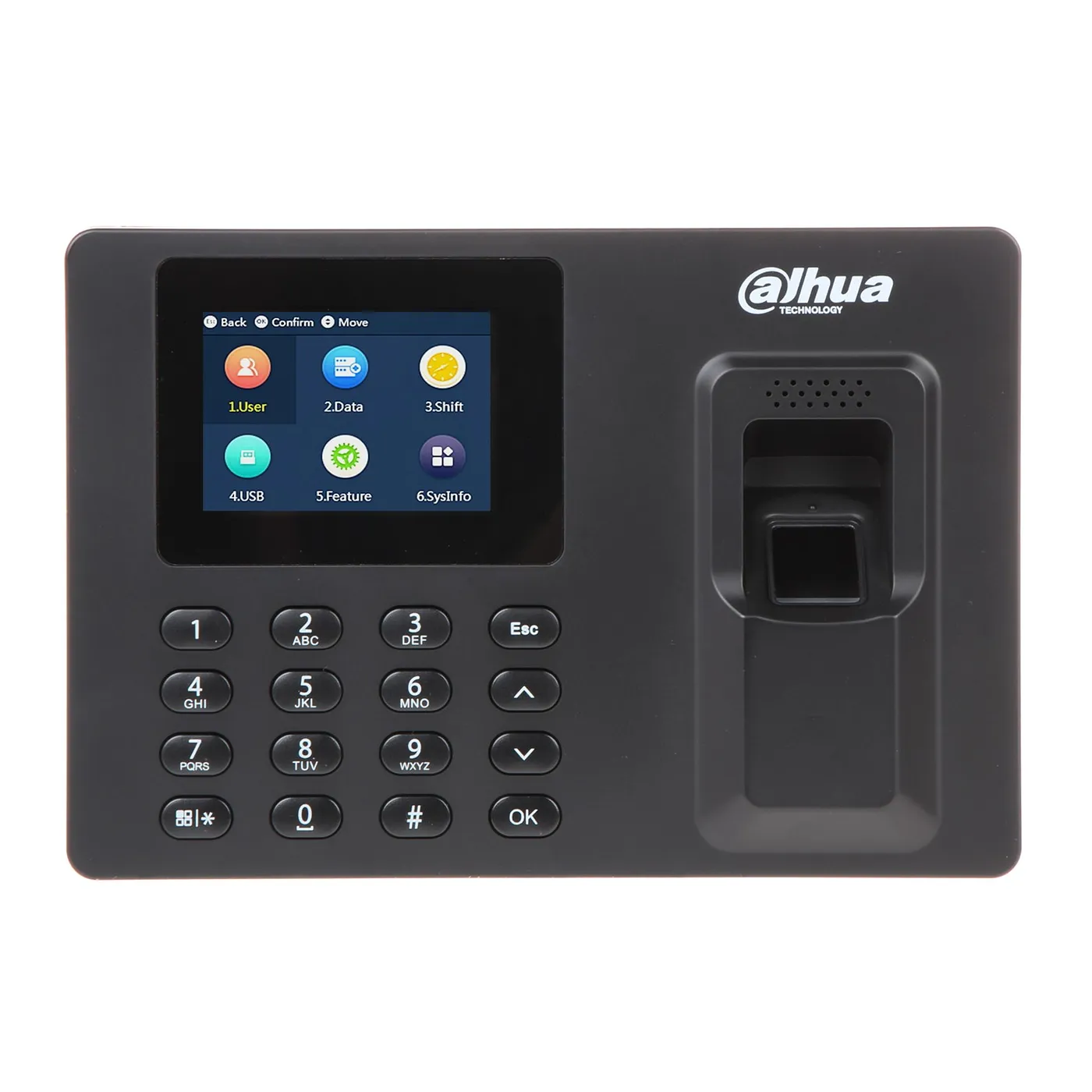 [090466] [DHI-ASA1222E] Dahua - Control de Asistencia con Pantalla de 2.4" (1.000 Usuarios 2.000 Huellas 1.000 Claves 100.000 registros) Puerto USB para Interiores