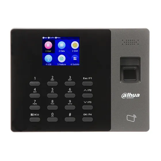 [090468] [DHI-ASA2212GL-MEW] Dahua - Control de Asistencia con Pantalla de 2.4" y Batería (3.000 Usuarios 3.000 Tarjetas IC o ID 3.000 Claves 3.000 Huellas) Comunicación TCP/IP y Wi-Fi Registro Automático Registro P2P y DHCP Puerto USB para Interiores