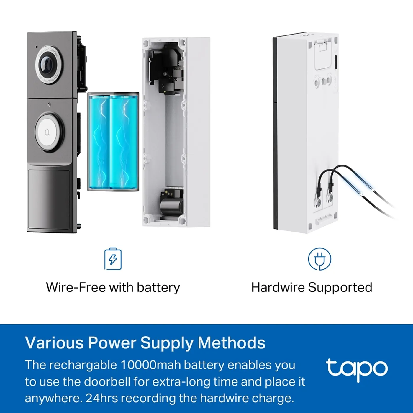 [090537] [D235] TP-Link - Timbre Inteligente IP66 con Visión 5MP Mejorada y Alimentación por Batería o Cable [Tapo]