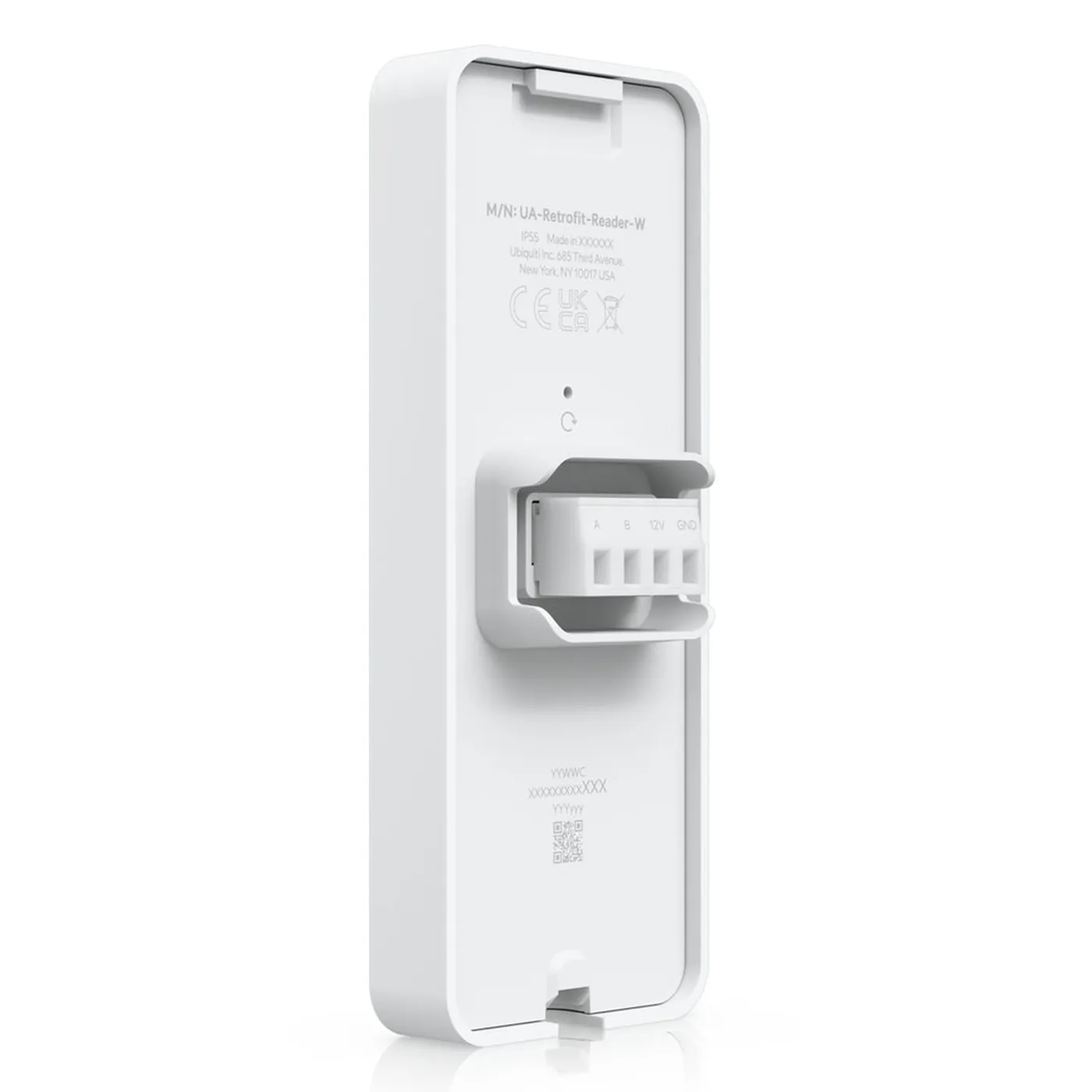 [090541] [UA-Retrofit-Reader-W] Ubiquiti - UniFi Access, Lector Retrofit Blanco con NFC y Touch Pass para Apple/Google Wallet, Protocolo OSDP por RS-485, Protección IP55 y Alimentación 12 V DC
