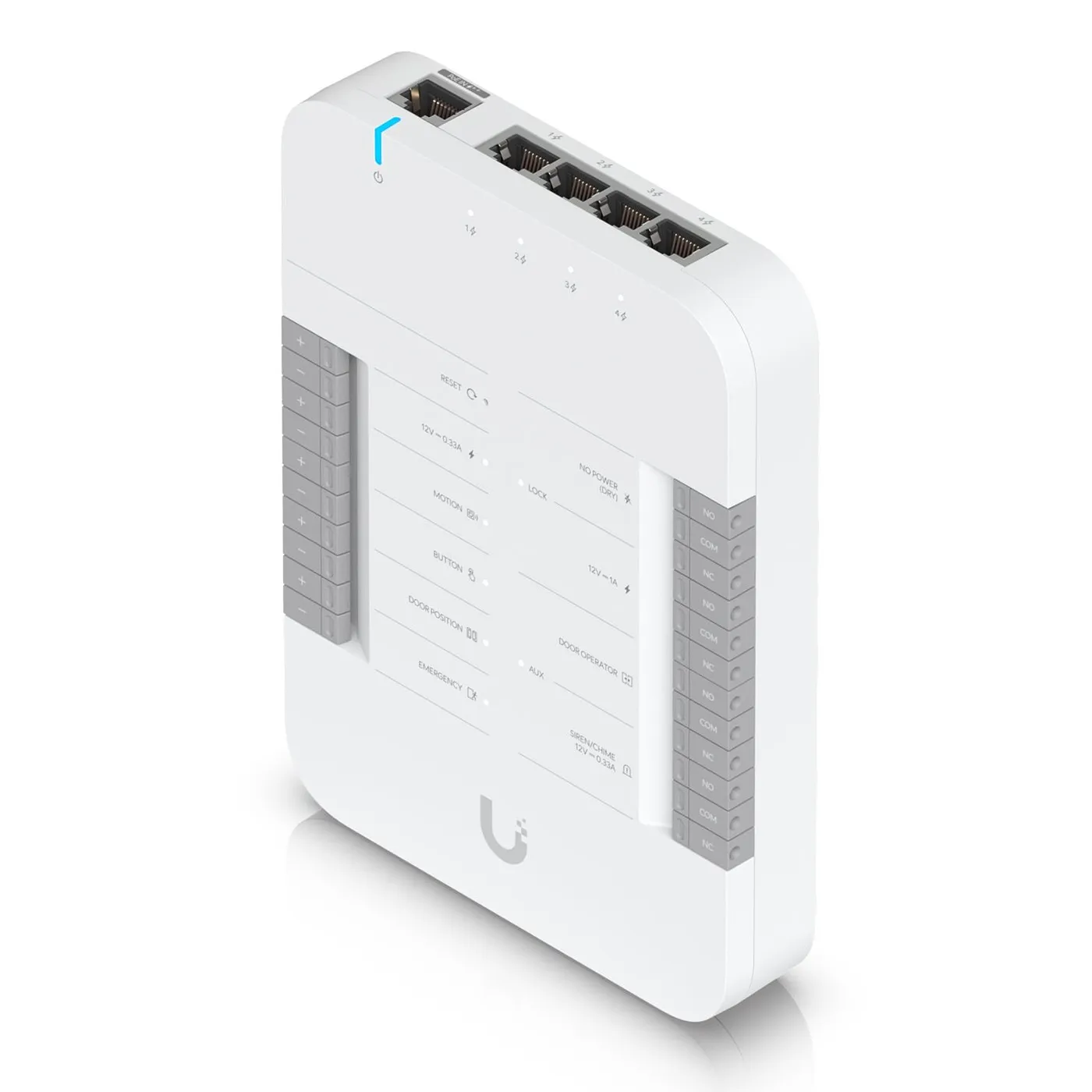 [090529] [UA-Hub-Door] Ubiquiti - Controlador Central Inteligente UniFi puede Conectar 2 Lectores y 2 Cámaras (no incluidos) para Controlar solo una Puerta 2 terminales AUX y 4 Entradas Adicionales (sensores y botones) POE 802.3bt no incluido