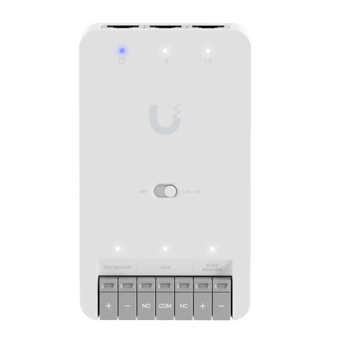 [090532] [UA-Hub-Door-Mini] Ubiquiti - Centro de Control de Acceso Compacto UniFi Terminal de Bloqueo 12V Entradas Adicionales Sensor y Botón Alimentación PoE++ Conexión para Dos Lectores o Cámaras Uso Interior