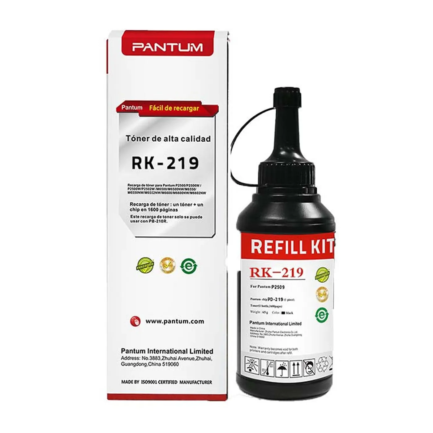 [100222] [RK-219] Pantum - Kit Recarga Toner con Chip Original
