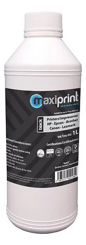 [100142] [UI100K-1LT] Maxiprint - Tinta Universal 1lt Negro UI1LK